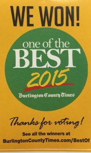 Nuss Construction Company has once again been recognized by The Burlington County Times as “One of the Best” for 2015